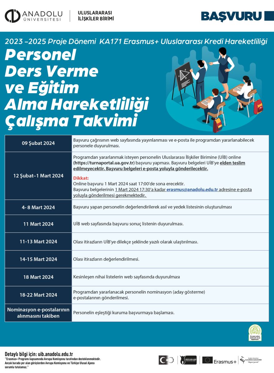 Erasmus+ Uluslararası Kredi Hareketliliği Personel Ders Verme Ve Eğitim ...